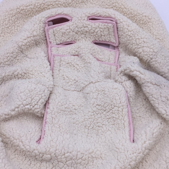 JJ Cole Bundle Me Car Seat Cover Winter Sherpa Fleece Pink Infant up t… - Picture 6 of 14